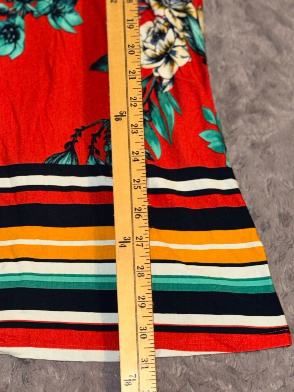 Womens Floral Print Racerback Tank Top L Rayon Spandex Blend - Picture 6 of 7